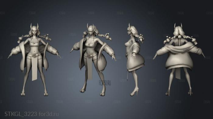 female character tina stl model for CNC