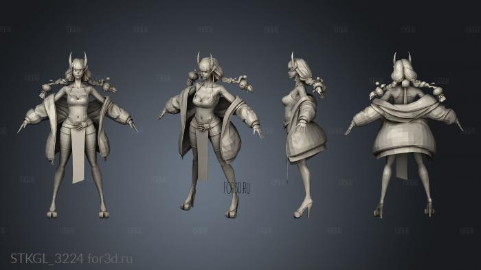 female character tina stl model for CNC