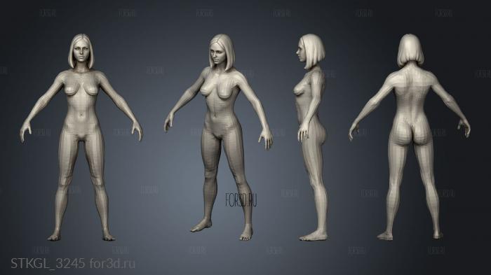 female mesh Mesh Eve Res stl model for CNC