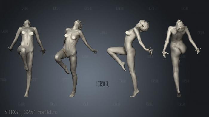 Female Pose stl model for CNC