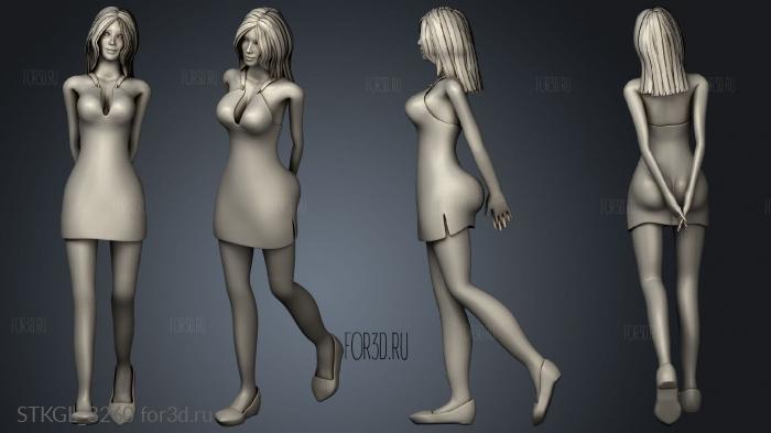 FEMALE standing stl model for CNC