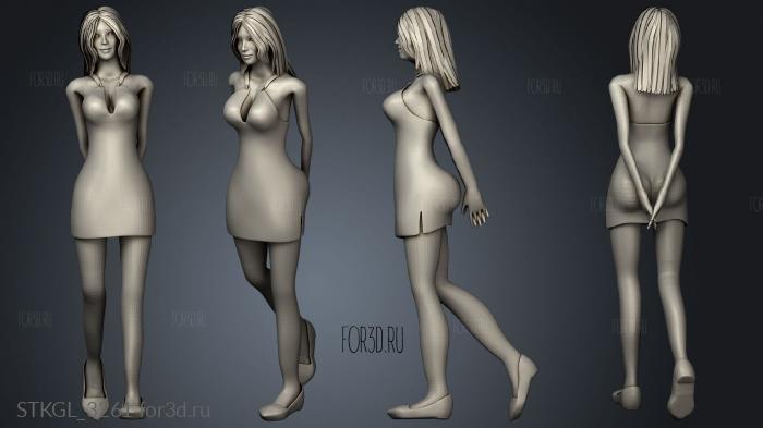 FEMALE standing stl model for CNC