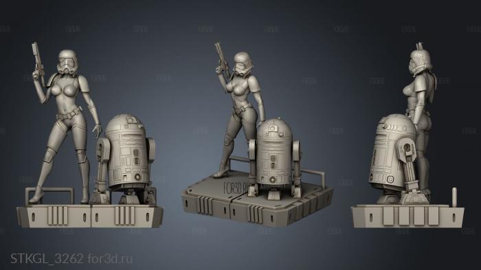 Female stormtrooper with stl model for CNC