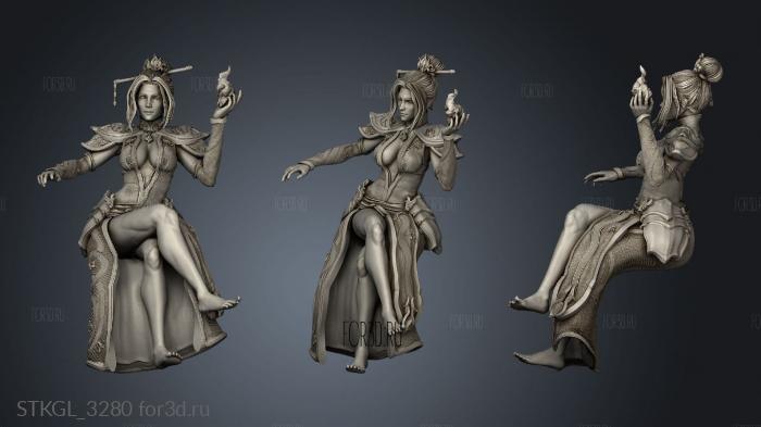 Fire Dragon Queen Sitting Cloth stl model for CNC