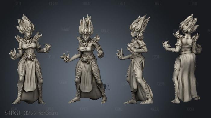 Flame Female With Scars stl model for CNC