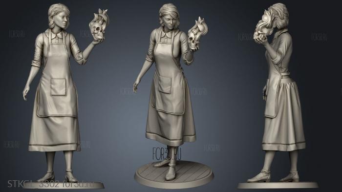 Forge Waitress stl model for CNC