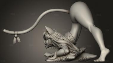 Фута Девушка-Кошка ахегао 3d stl модель для ЧПУ