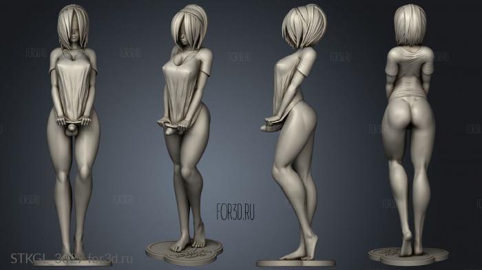 futanari NIER automata able sculpture stl model for CNC