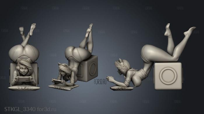 Gamergirl stl model for CNC