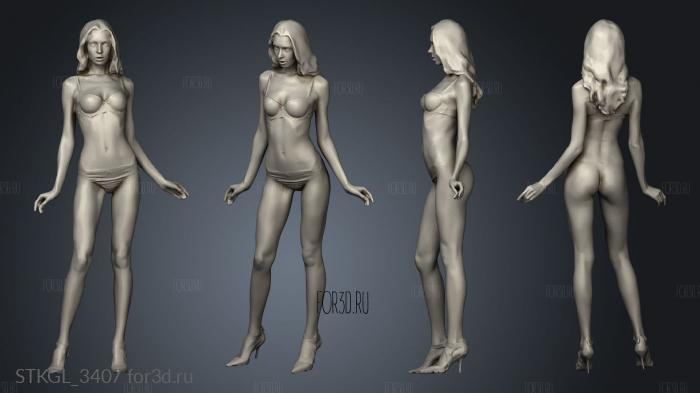 girl stl model for CNC