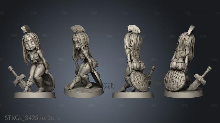 gladiatrice chibi stl model for CNC