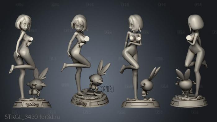 Gloria and Scorbunny stl model for CNC