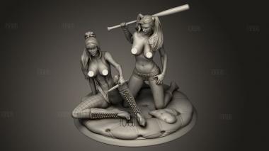 Харли Куинн и Кульминационный момент 3d stl модель для ЧПУ