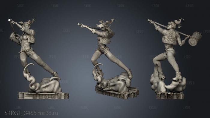 Harley Quinn Base stl model for CNC