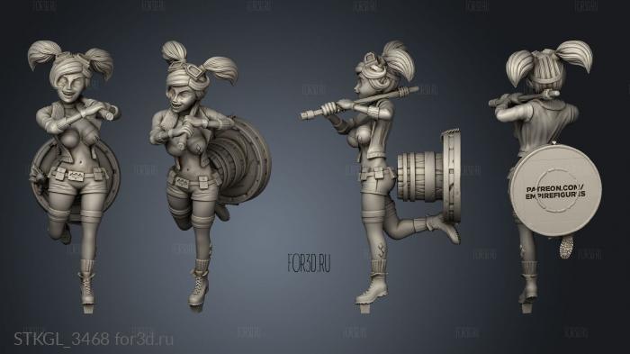 Harley Quinn EF Barrel stl model for CNC