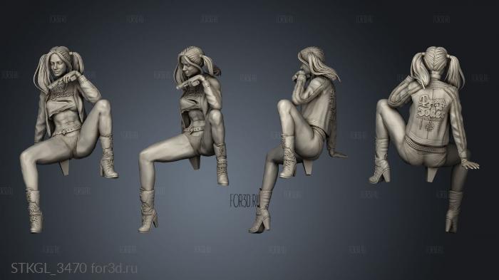 Harley Quinn NSFW stl model for CNC