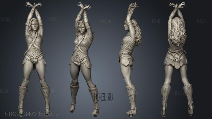 Harley Quinn Poison Wonderwoman Diorama Wonder Woman stl model for CNC