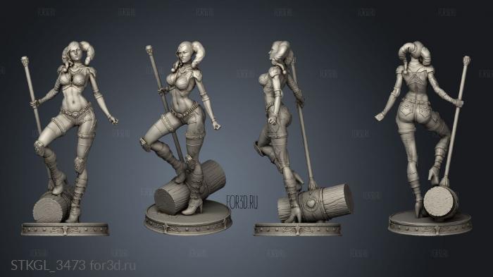 Harley Quinn Statue Tsaber stl model for CNC