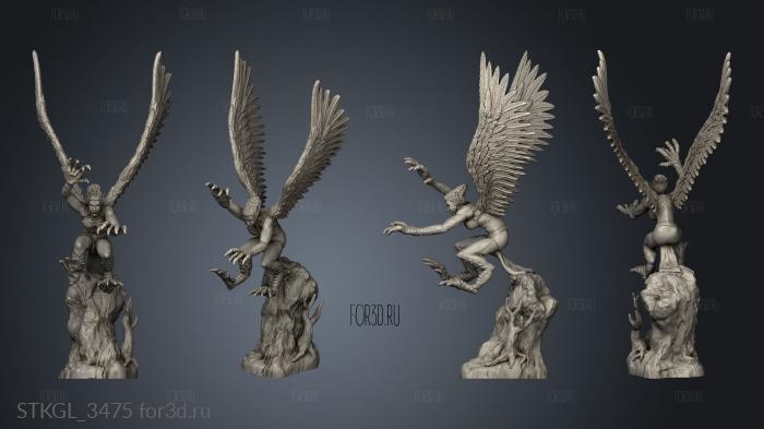 harpies BSG attacking Harpy in stl model for CNC