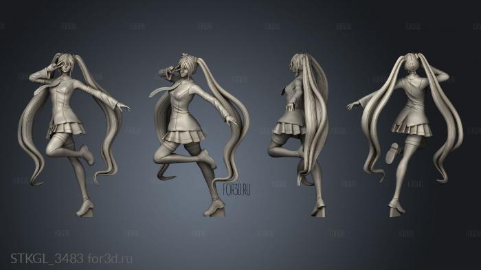 Hatsune Miku stl model for CNC