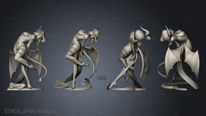 Heart Succubus stl model for CNC