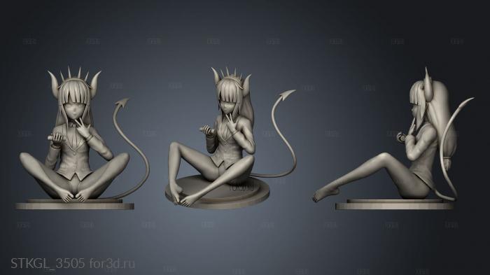 Helltaker Lucifer back hair stl model for CNC