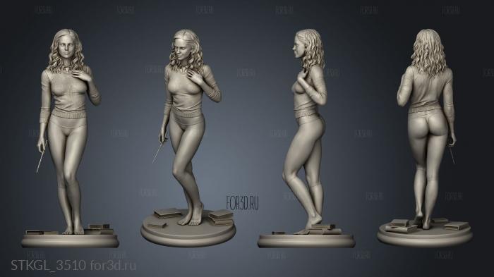 Hermione bare feet mm stl model for CNC