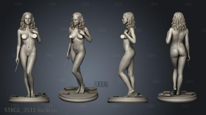 Hermione NSFW bare feets stl model for CNC