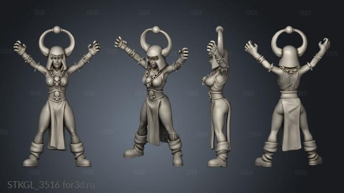 Heroine Quest Dark Sorceress stl model for CNC