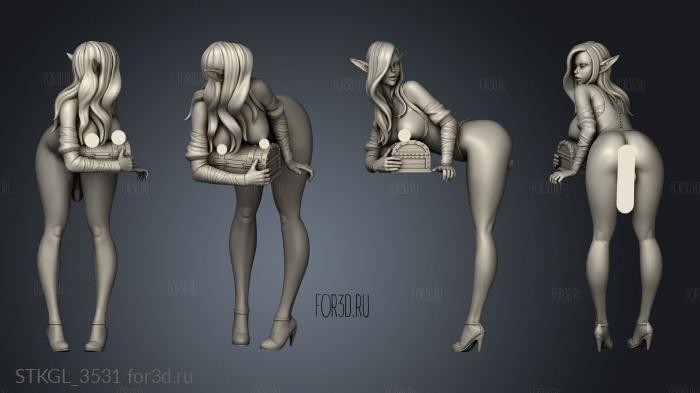 Honeypot Elowyn futa loincloth chest stl model for CNC