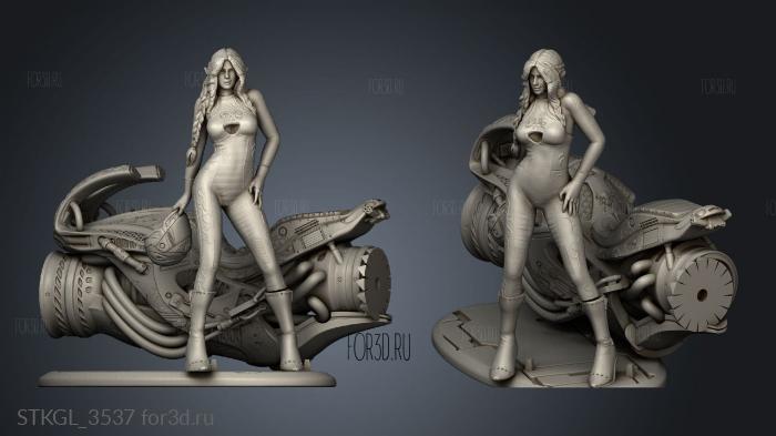 Hoverbike girl HoverBike stl model for CNC