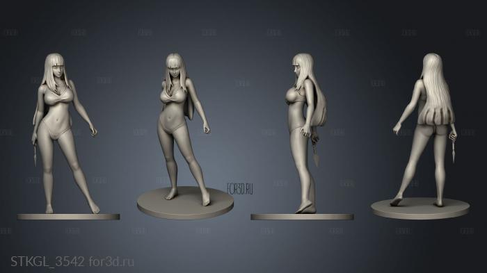 Hyuga Hinata Hentai bikini stl model for CNC