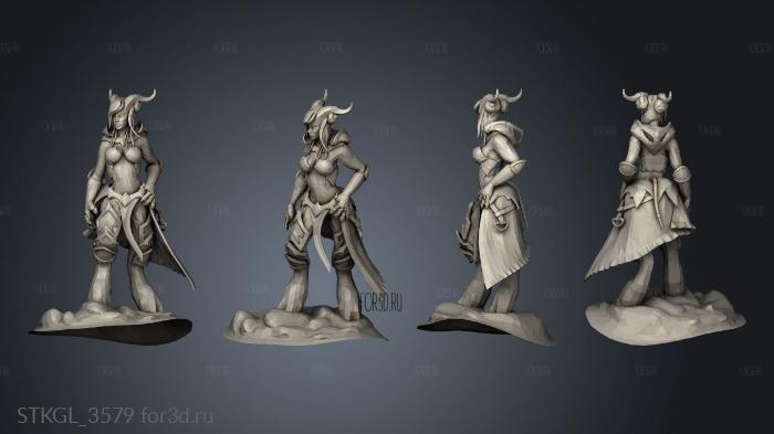 Iva and Summertime Draenei Warcraft stl model for CNC