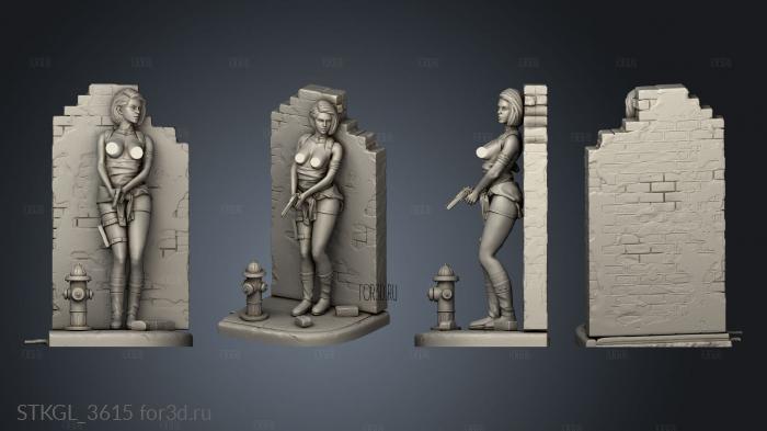 Jill Valentine Valentine Pinned to the wall NSFW stl model for CNC