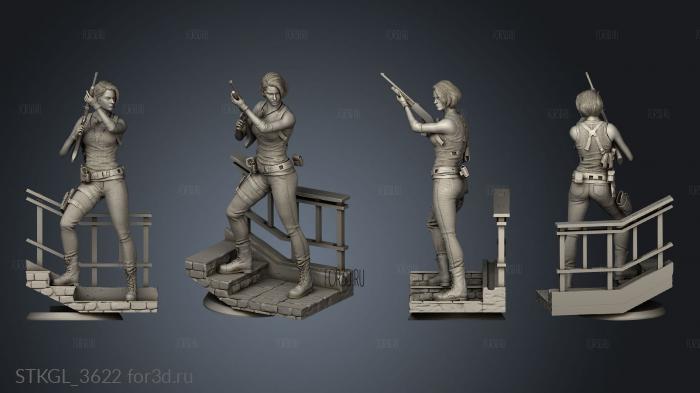 Jill Valentine Statue Resident Evil Bag stl model for CNC