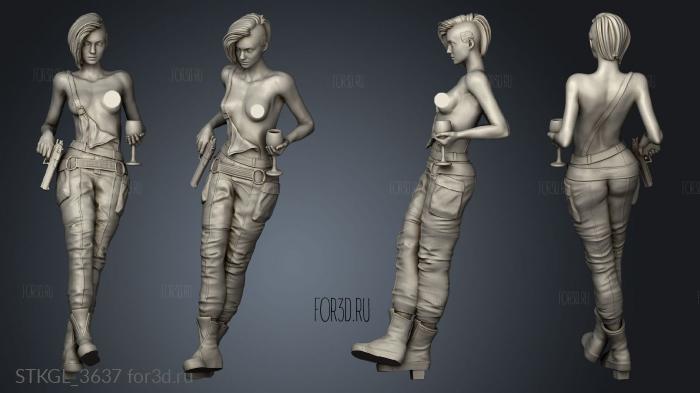 Judy Alvarez NSFW Wineglass stl model for CNC