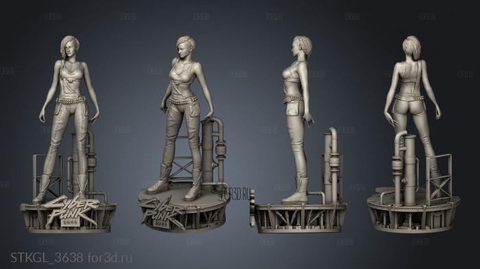 JUDY Alvarez Statue Cyberpunk Game Character Girl BIG stl model for CNC