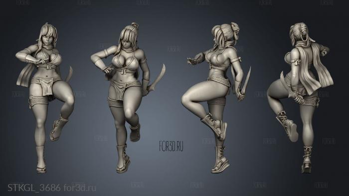 kingdom death KDM Ninja Girl Hector Moran stl model for CNC