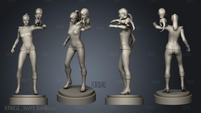 kitty pryde and lockheed shadowcat men pryde stl model for CNC