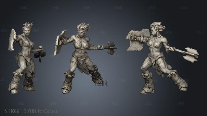 Orc Warriors Female Warrior stl model for CNC