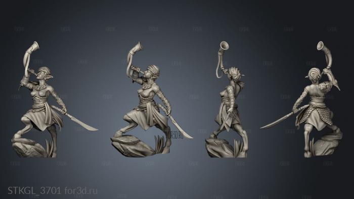 Units Unidades Faunos Bailarines de Guerra Wardancer Music Wardance stl model for CNC