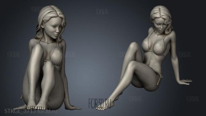 Lady at the Beach MOK stl model for CNC