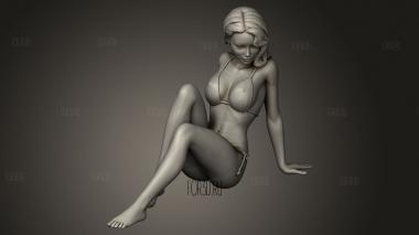 Леди на пляже 3d stl модель для ЧПУ