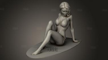 Леди на пляже С базой 3d stl модель для ЧПУ