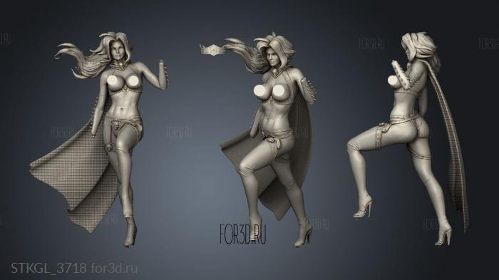 Lady Death Back hair stl model for CNC