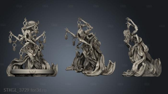 Lady the Marsh Lights stl model for CNC