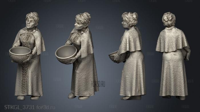 Lady Villagers basket stl model for CNC