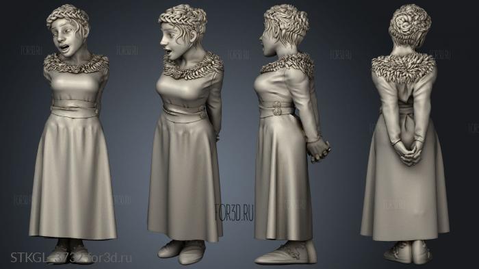 Lady Villagers peasant stl model for CNC