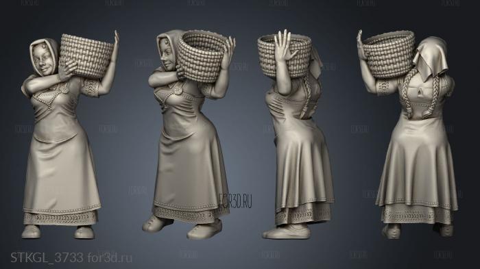 Lady Villagers Porter stl model for CNC