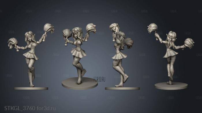 Cheerleaders Loec Auburn stl model for CNC